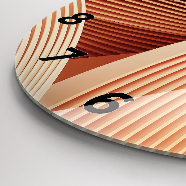 Orologio rotondo in vetro Motivo ondulato astratto