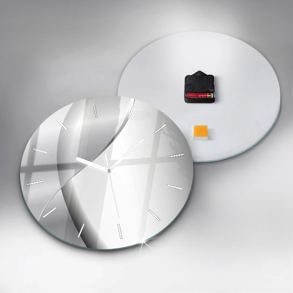 Orologio rotondo in vetro Astrazione d'argento