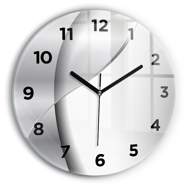 Orologio rotondo in vetro Astrazione d'argento