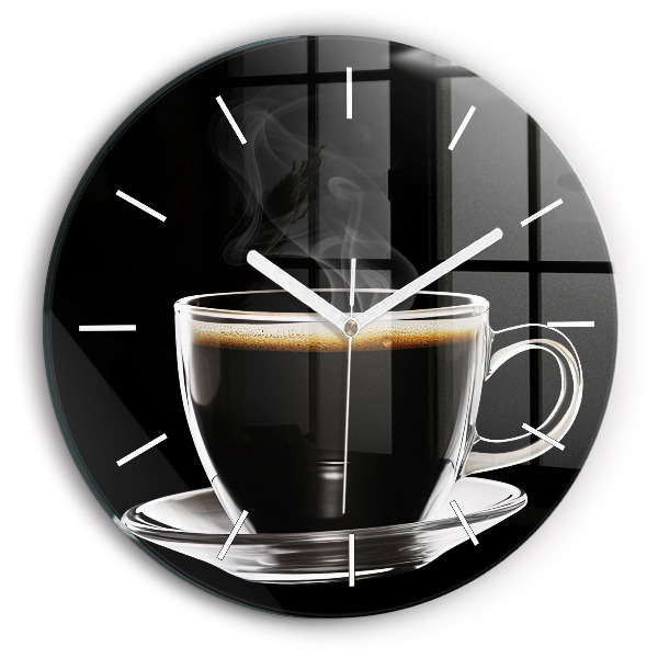 Orologio rotondo in vetro Caffè nero