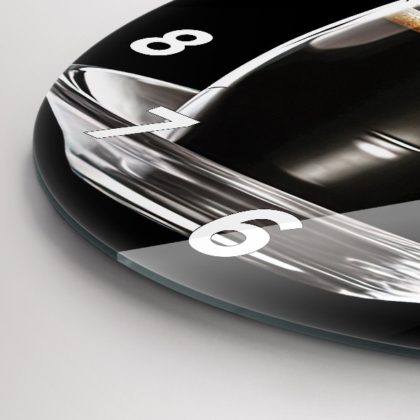 Orologio rotondo in vetro Caffè nero