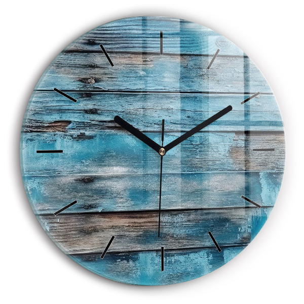 Orologio rotondo in vetro Tavole blu