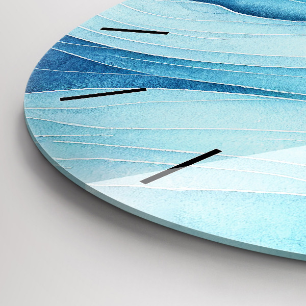 Orologio rotondo in vetro Nuvole blu