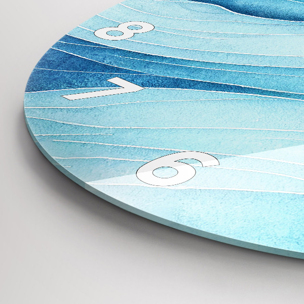 Orologio rotondo in vetro Nuvole blu