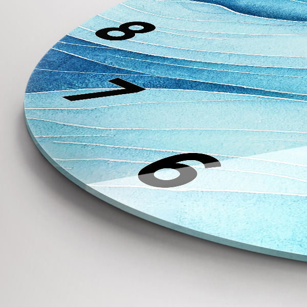 Orologio rotondo in vetro Nuvole blu