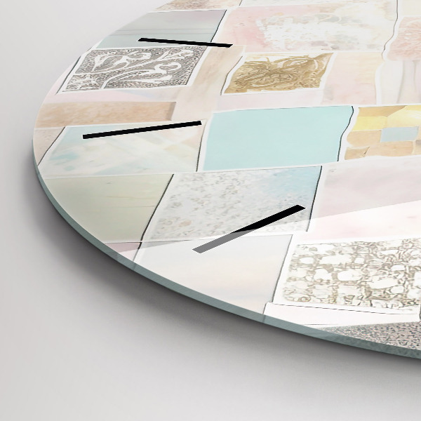 Orologio rotondo in vetro Piastrelle colorate