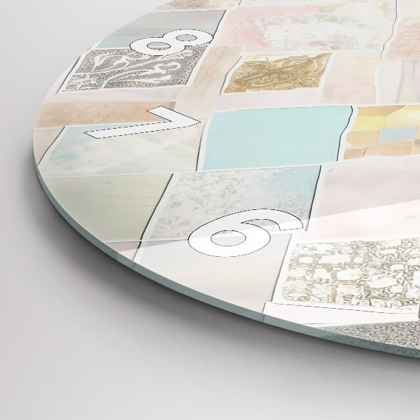 Orologio rotondo in vetro Piastrelle colorate