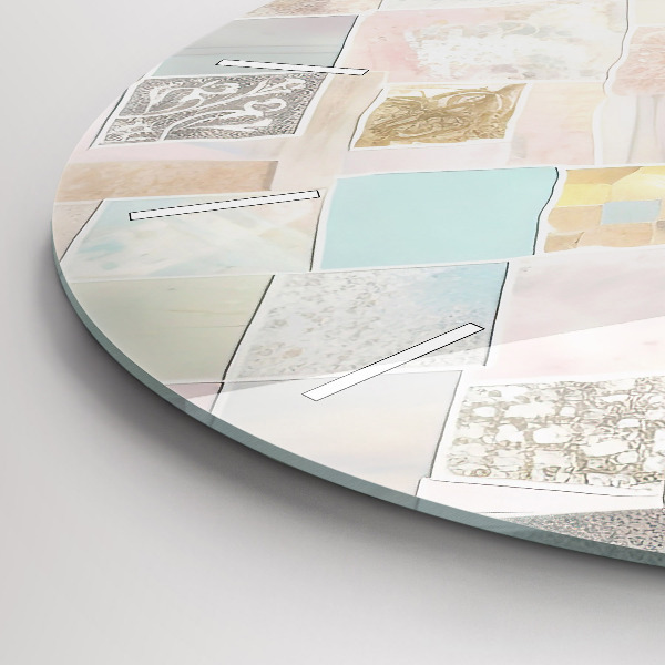 Orologio rotondo in vetro Piastrelle colorate