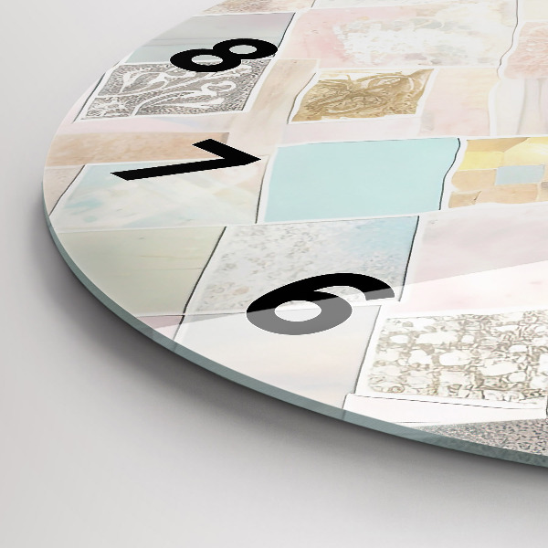 Orologio rotondo in vetro Piastrelle colorate