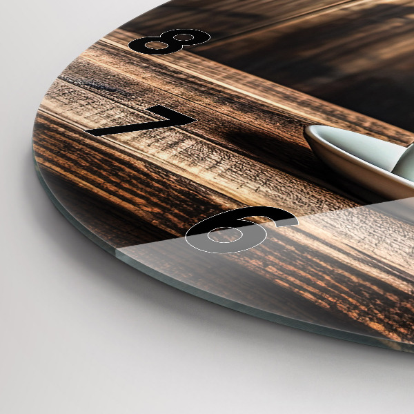 Orologio rotondo in vetro Una tazza di caffè