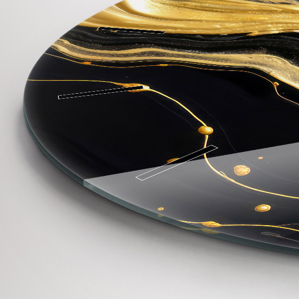 Orologio rotondo in vetro Marmo oro