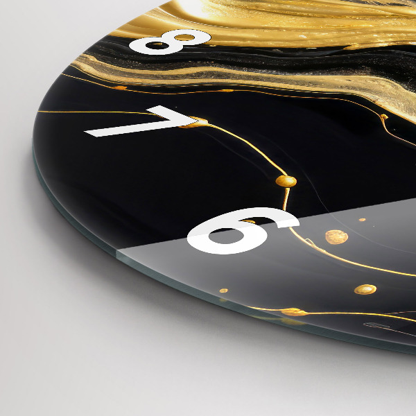 Orologio rotondo in vetro Marmo oro