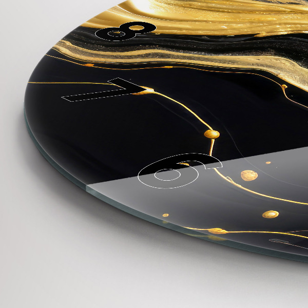 Orologio rotondo in vetro Marmo oro