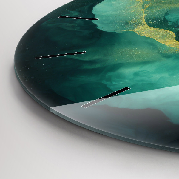 Orologio rotondo in vetro Marmo verde