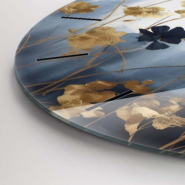Orologio rotondo in vetro Fiori astratti