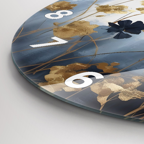 Orologio rotondo in vetro Fiori astratti
