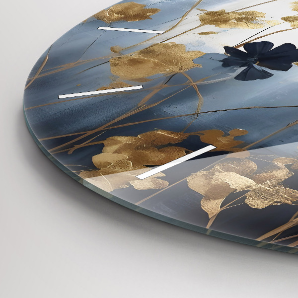 Orologio rotondo in vetro Fiori astratti