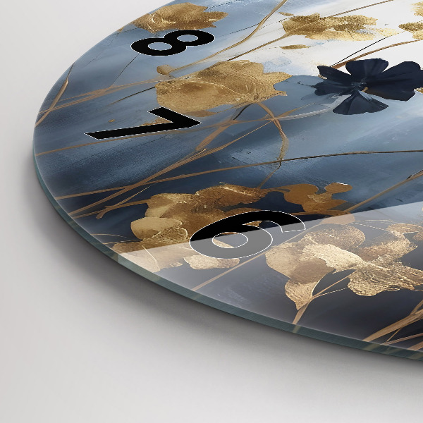 Orologio rotondo in vetro Fiori astratti