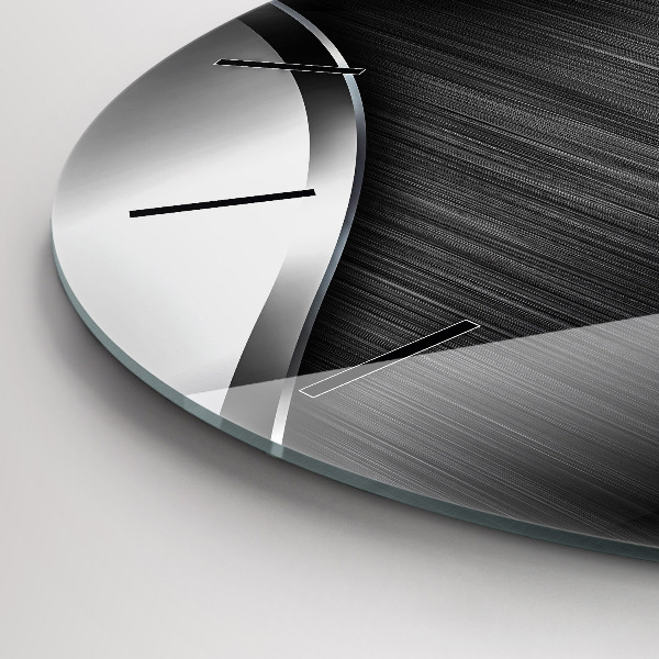 Orologio rotondo in vetro Linee nere e argentate