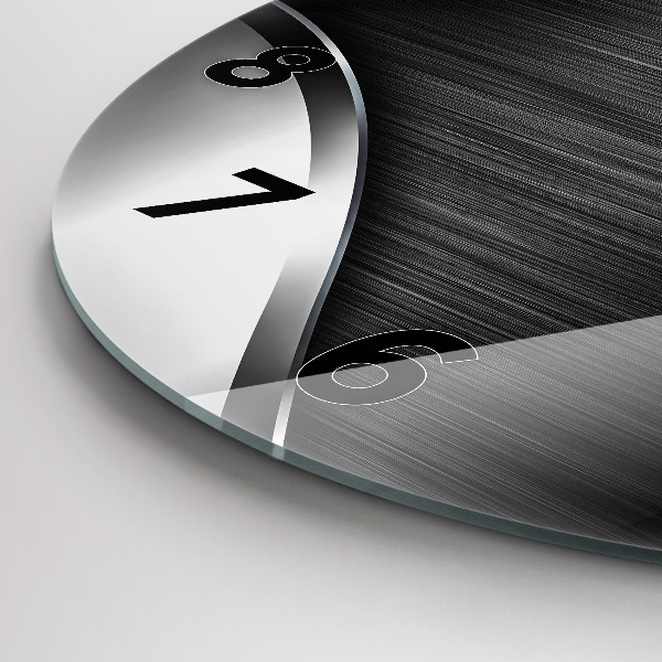 Orologio rotondo in vetro Linee nere e argentate