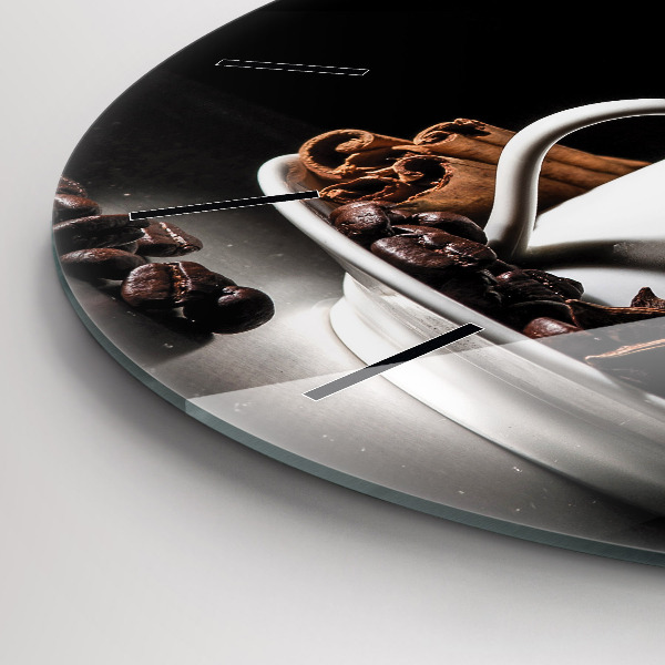 Orologio rotondo in vetro Una tazza di caffè