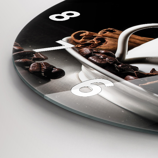 Orologio rotondo in vetro Una tazza di caffè