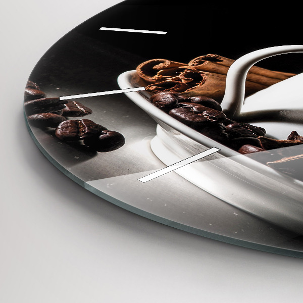 Orologio rotondo in vetro Una tazza di caffè