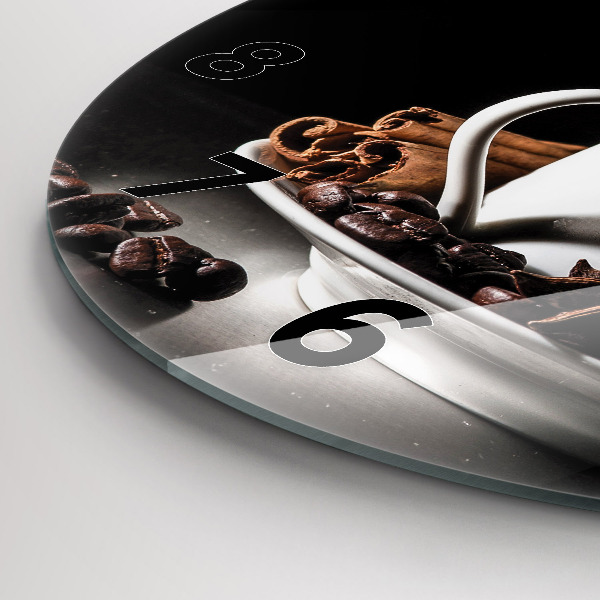 Orologio rotondo in vetro Una tazza di caffè