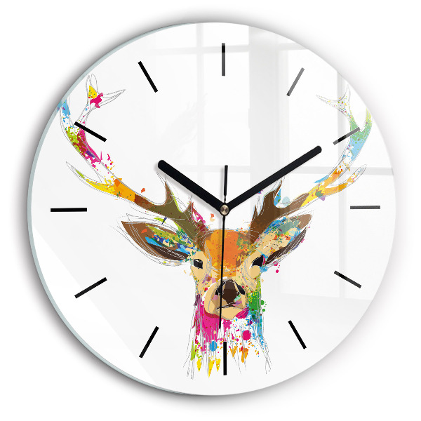 Orologio rotondo Testa di cervo