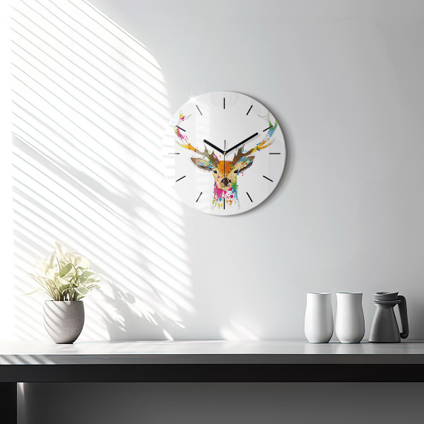 Orologio rotondo Testa di cervo