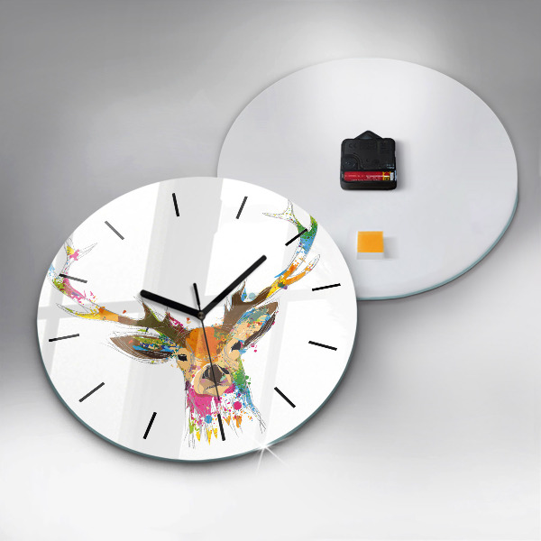Orologio rotondo Testa di cervo