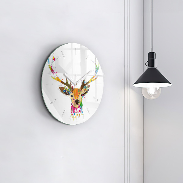 Orologio rotondo Testa di cervo