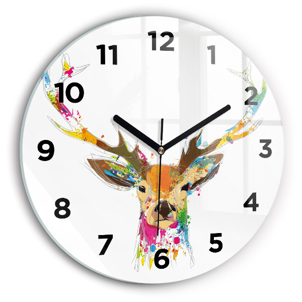 Orologio rotondo Testa di cervo