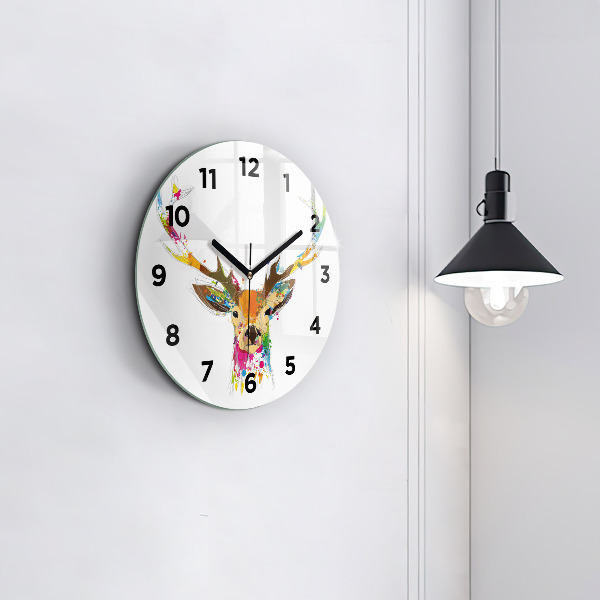 Orologio rotondo Testa di cervo