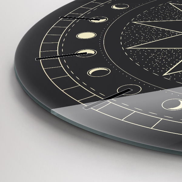 Orologio rotondo in vetro Fasi lunari