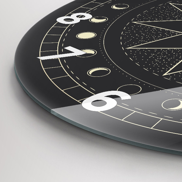 Orologio rotondo in vetro Fasi lunari