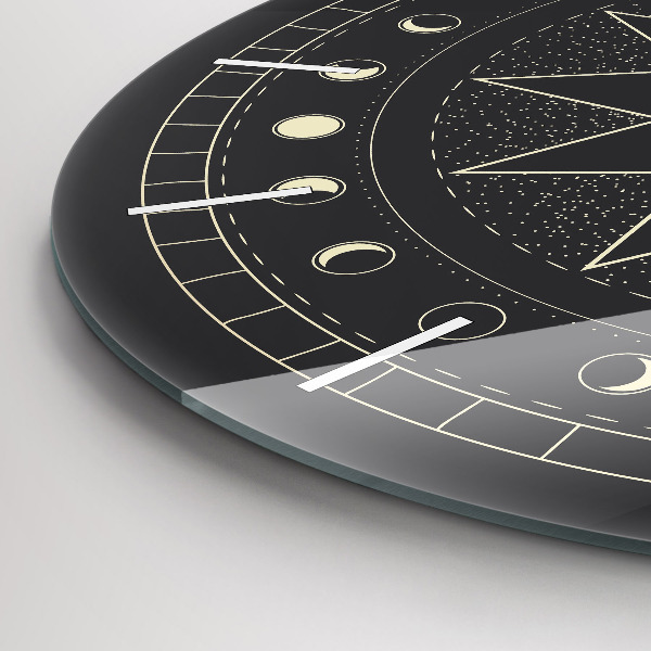 Orologio rotondo in vetro Fasi lunari