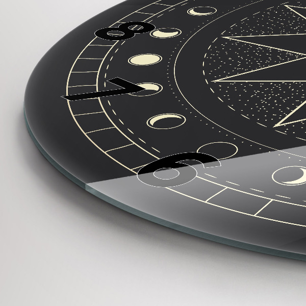 Orologio rotondo in vetro Fasi lunari
