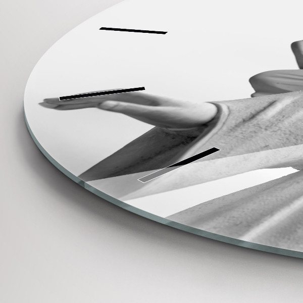 Orologio rotondo in vetro Scultura di un vecchio angelo