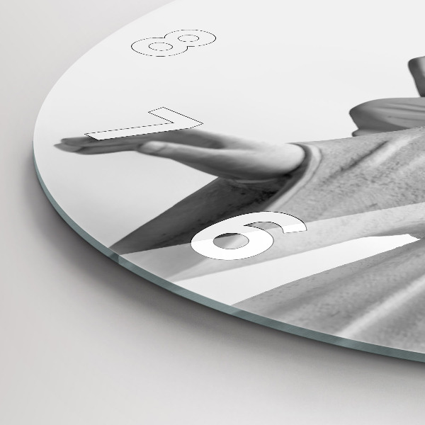 Orologio rotondo in vetro Scultura di un vecchio angelo