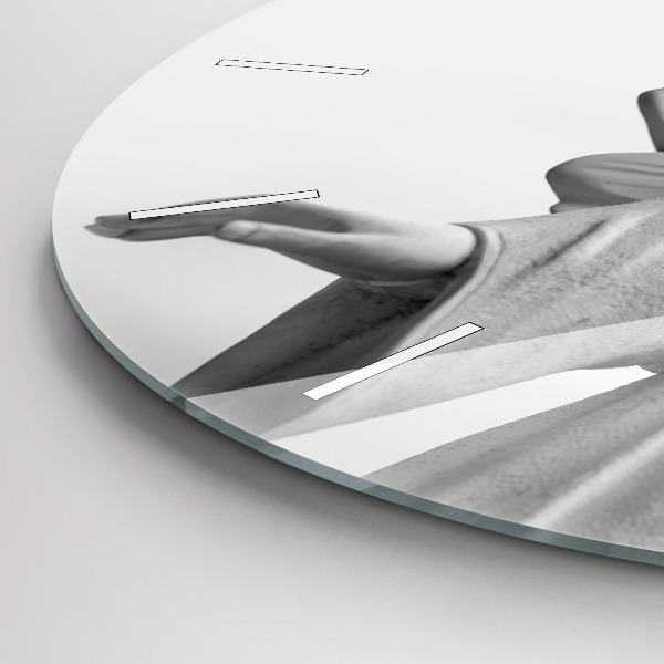 Orologio rotondo in vetro Scultura di un vecchio angelo