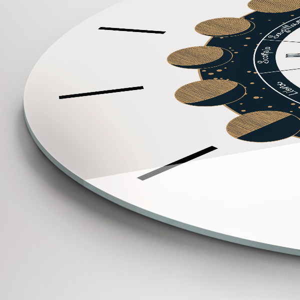 Orologio rotondo in vetro Fasi lunari e l'occhio