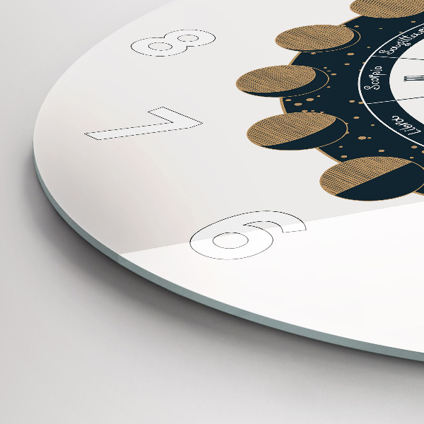 Orologio rotondo in vetro Fasi lunari e l'occhio