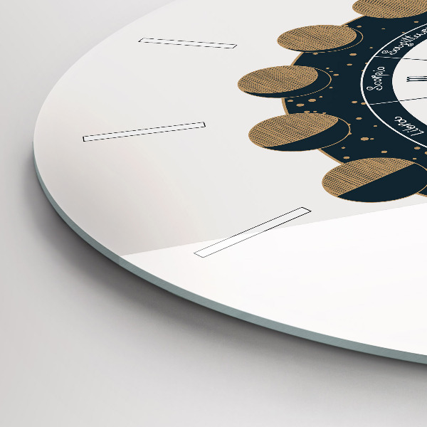 Orologio rotondo in vetro Fasi lunari e l'occhio