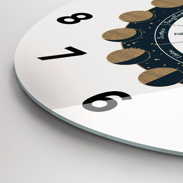 Orologio rotondo in vetro Fasi lunari e l'occhio