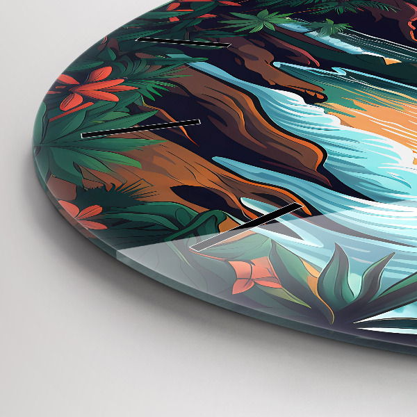 Orologio rotondo in vetro Tramonto da favola