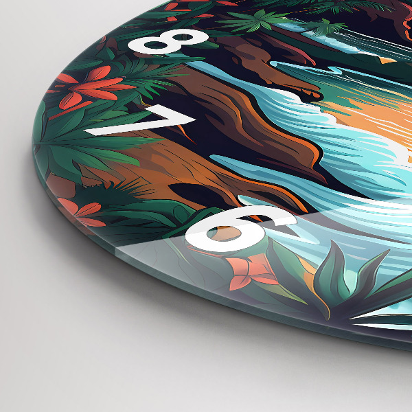 Orologio rotondo in vetro Tramonto da favola