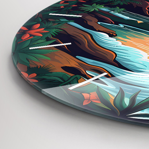 Orologio rotondo in vetro Tramonto da favola