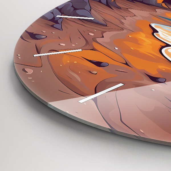 Orologio rotondo in vetro Oceano e sole da favola