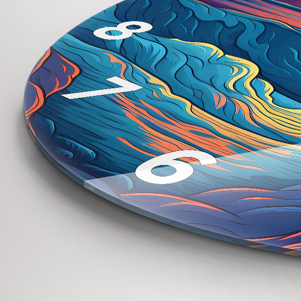 Orologio rotondo in vetro Onde e oceano da favola